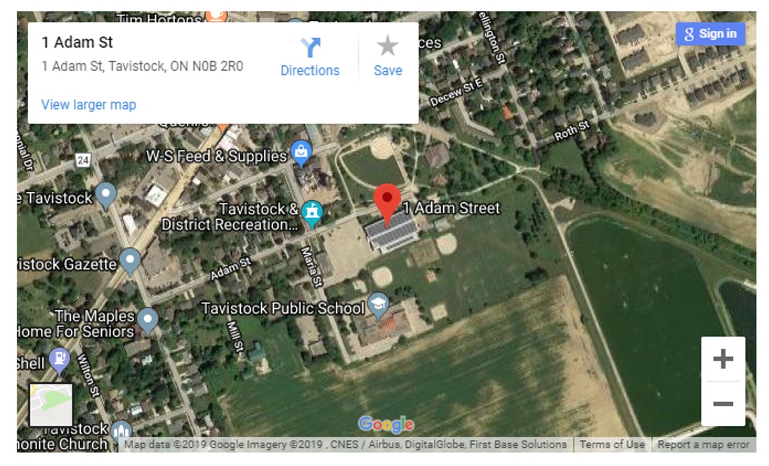 Tavistock U13-U21 Field Location Map